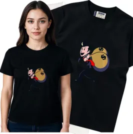 koszulka-damska-czarny-bawelna-t-shirt-m-nadruk