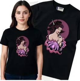 koszulka-damska-czarny-bawelna-t-shirt-m-nadruk