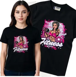 koszulka-damska-czarny-bawelna-t-shirt-s-nadruk