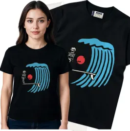 koszulka-damska-czarny-bawelna-t-shirt-m-nadruk