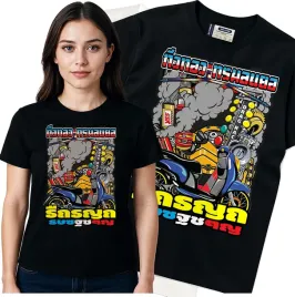 koszulka-damska-czarny-bawelna-t-shirt-m-nadruk