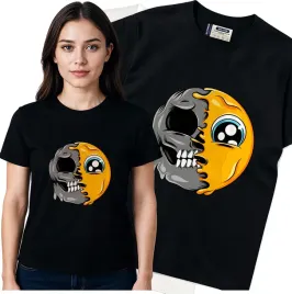 koszulka-damska-czarny-bawelna-t-shirt-s-nadruk