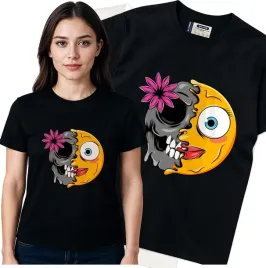 koszulka-damska-czarny-bawelna-t-shirt-s-nadruk