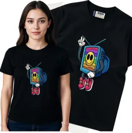 koszulka-damska-czarny-bawelna-t-shirt-m-nadruk