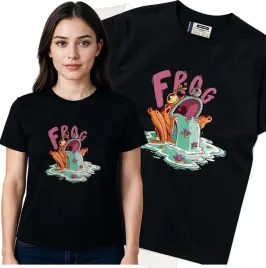 koszulka-damska-czarny-bawelna-t-shirt-l-nadruk