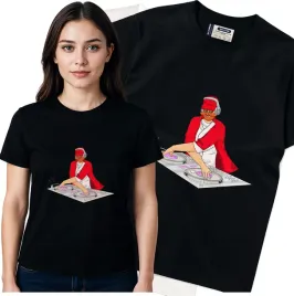 koszulka-damska-czarny-bawelna-t-shirt-s-nadruk