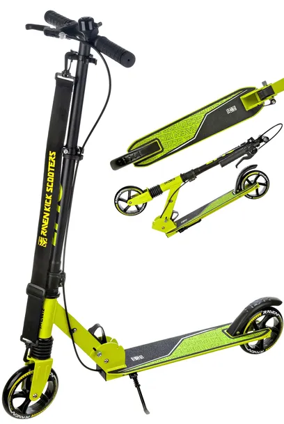 Hulajnoga Dziecięca RAVEN Epic Lime 145mm z hamulcem amortyzacją dzwonkiem