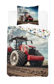 posciel-bawelniana-mlodziezowa-140x200-z-czerwonym-traktorem-rolniczym