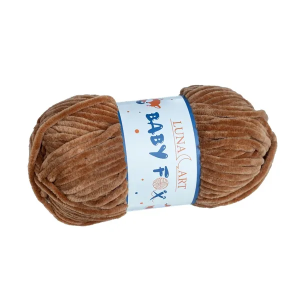 100g włóczka pluszowa Baby Fox brązowa toffi 19