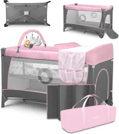 lozeczko-turystyczne-lionelo-84-x-125-cm-rozowy-lo-flower-flamingo