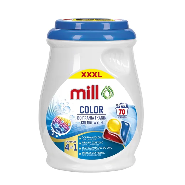 MILL Professional Kolor Kapsułki do Prania Koloru XXXL 70 sztuk