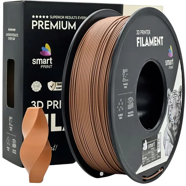 Filament PLA+ Brown Brązowy Smart Print 1,75mm 1000g Drukarka 3D