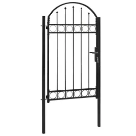 bramka-ogrodowa-100x175-cm-czarny-stal-malowana-proszkowo