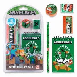 minecraft-zestaw-przyborow-szkola-5w1-notes-linijka-gumka-temperowka-olowek