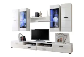 mebloscianka-laur-mdf-bialy-polysk-280cm-szafka-rtv-polka-polki-wiszace-led