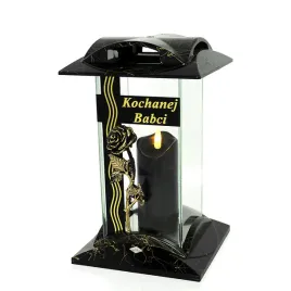 znicz-dla-babci-kochanej-babci-z-roza-czarno-zloty