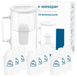 wessper-d2-borosilicate-szklany-dzbanek-filtrujacy-3l-10x-filtr-wklad