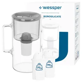 dzbanek-filtrujacy-szklany-wessper-d2-borosilicate-3l-szary-3x-filtr