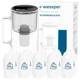 szklany-dzbanek-filtrujacy-wessper-d2-borosilicate-3l-czarny-11x-filtr