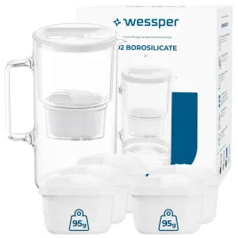 szklany-dzbanek-filtrujacy-wessper-d2-borosilicate-3l-bialy-6x-filtr