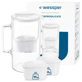 szklany-dzbanek-filtrujacy-wessper-d2-borosilicate-3l-bialy-3x-filtr