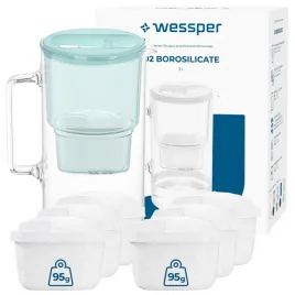 dzbanek-filtrujacy-wessper-d2-borosilicate-3l-mietowy-7x-filtr-wody