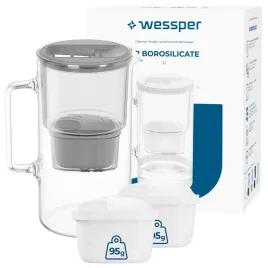 dzbanek-filtrujacy-szklany-wessper-d2-borosilicate-3l-szary-3x-filtr