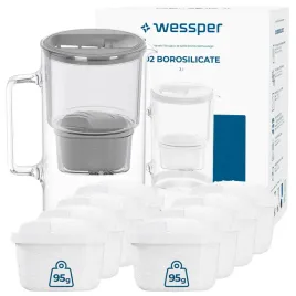 dzbanek-filtrujacy-szklany-wessper-d2-borosilicate-3l-9x-filtr-do-wody