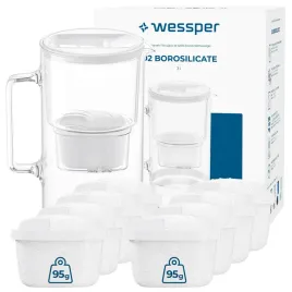 dzbanek-filtrujacy-szklany-wessper-d2-borosilicate-3l-9x-filtr-do-wody