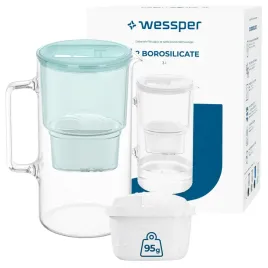szklany-dzbanek-filtrujacy-wessper-d2-borosilicate-3l-mietowy-1x-filtr