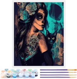 malowanie-po-numerach-la-catrina-i-kot-40x50cm