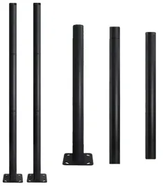 2x-slup-oswietleniowy-czarny-3m-o60mm-skladany-z-3-rur-ogrodowy-na-parking
