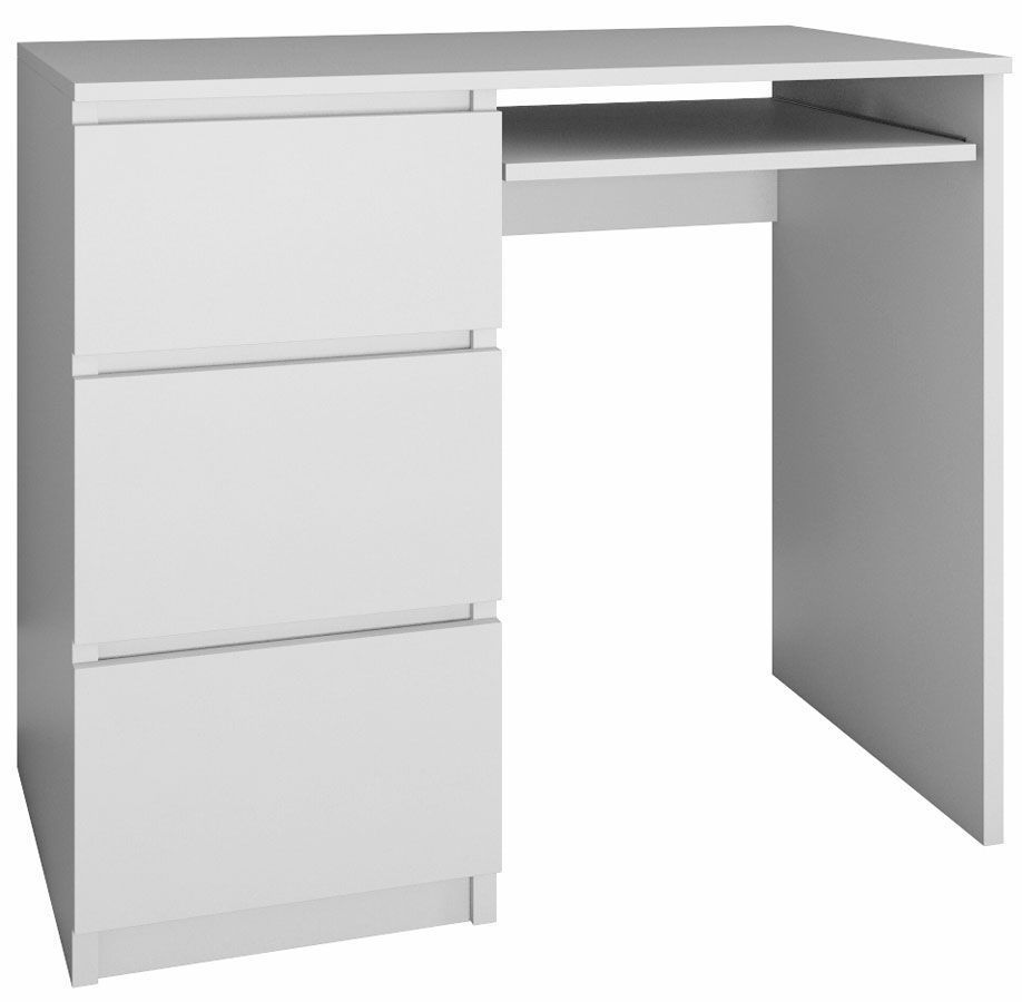 Nowoczesne biurko komputerowe lewostronne Blanco 2X - biały mat