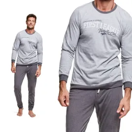 pizama-meska-dlugi-rekaw-bawelniane-henderson-37304-90x-xxl-szara