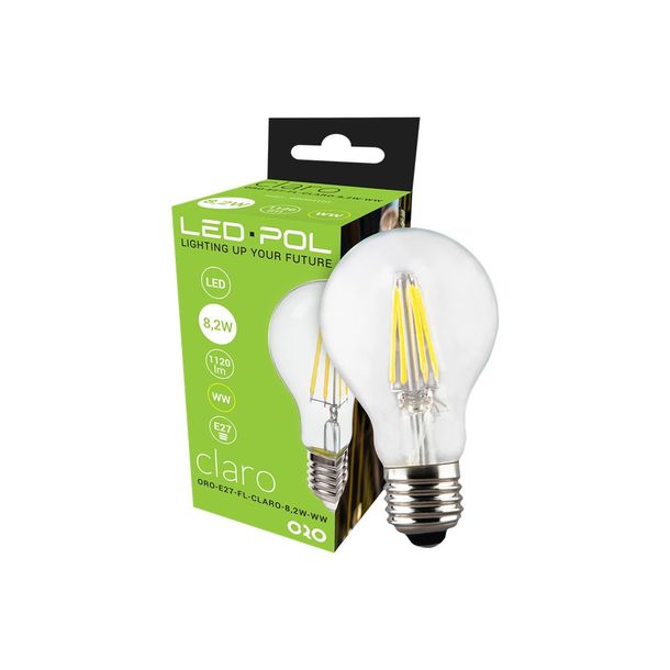 Żarówka LED E27 8,2W 1120lm ciepła filament