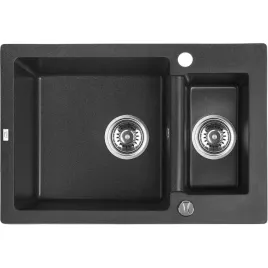 zlew-granitowy-czarny-15-komory-65-cm-syfon-korek-automat