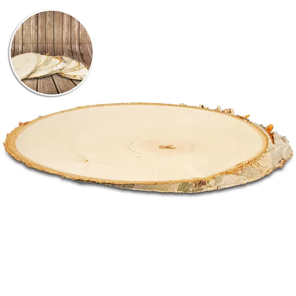 PLASTRY DREWNA BRZOZOWE Owale Dwustronnie Szlifowane 15-20 cm