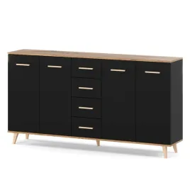 komoda-z-szufladami-180cm-czarna-dab-wotan-szafka-loft-do-salonu-sypialni