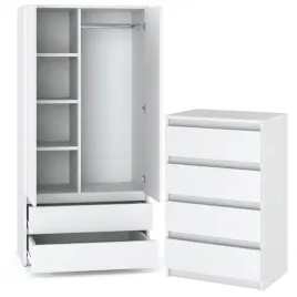 szafa-modulowa-90-cm-i-komoda-z-4-szufladami-biala-garderoba-do-przedpokoju