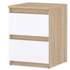 szafka-nocna-dab-sonoma-bialy-mat-40-cm-2-szuflady-stolik-nocny-nakastlik