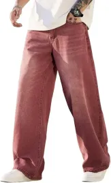 zewool-meskie-spodnie-baggy-jeansowe-luzne-szerokie-nogawki-czerwone-xxl