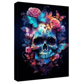 obraz-na-plotnie-scienny-3d-nowoczesny-drewniana-rama-czaszka-40x60-cm