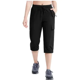 damskie-spodnie-3-4-cargo-trekkingowe-wodoodporne-sportowe-capri-czarne-xxl