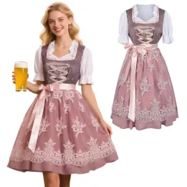 damska-sukienka-dirndl-bawarska-oktoberfest-tradycyjna-haftowana-bordowa-l
