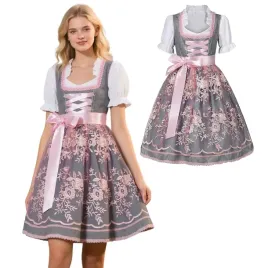 damska-sukienka-dirndl-bawarska-oktoberfest-tradycyjna-haftowana-rozowa-l
