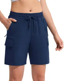 damskie-spodenki-shorty-cargo-trekkingowe-wodoodporne-sportowe-granatowe-s