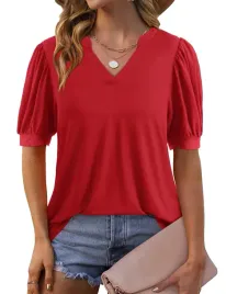 bluzka-damska-elegancka-koszulka-z-bufiastymi-rekawami-luzna-czerwona-xxl