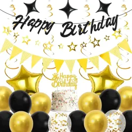 zestaw-balonow-urodzinowych-czarno-zloty-baner-happy-birthday-balony