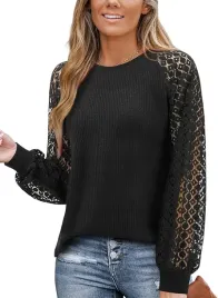 damska-bluzka-elegancka-sweter-koronkowy-dlugi-rekaw-czarna-bawelniana-xl