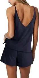 damski-bawelniany-dres-spodenki-koszulka-granatowe-stroj-domowy-komplet-m